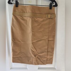 Gucci Camel Pencil Skirt with Side Buckle Detail